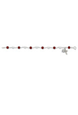 McVan 7.5" Red Bead and Pearl Holy Spirit Bracelet