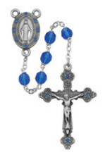 McVan 7mm Blue Rosary with Blue Stone