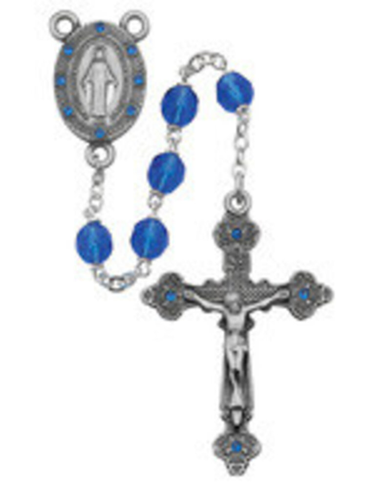 McVan 7mm Blue Rosary with Blue Stone