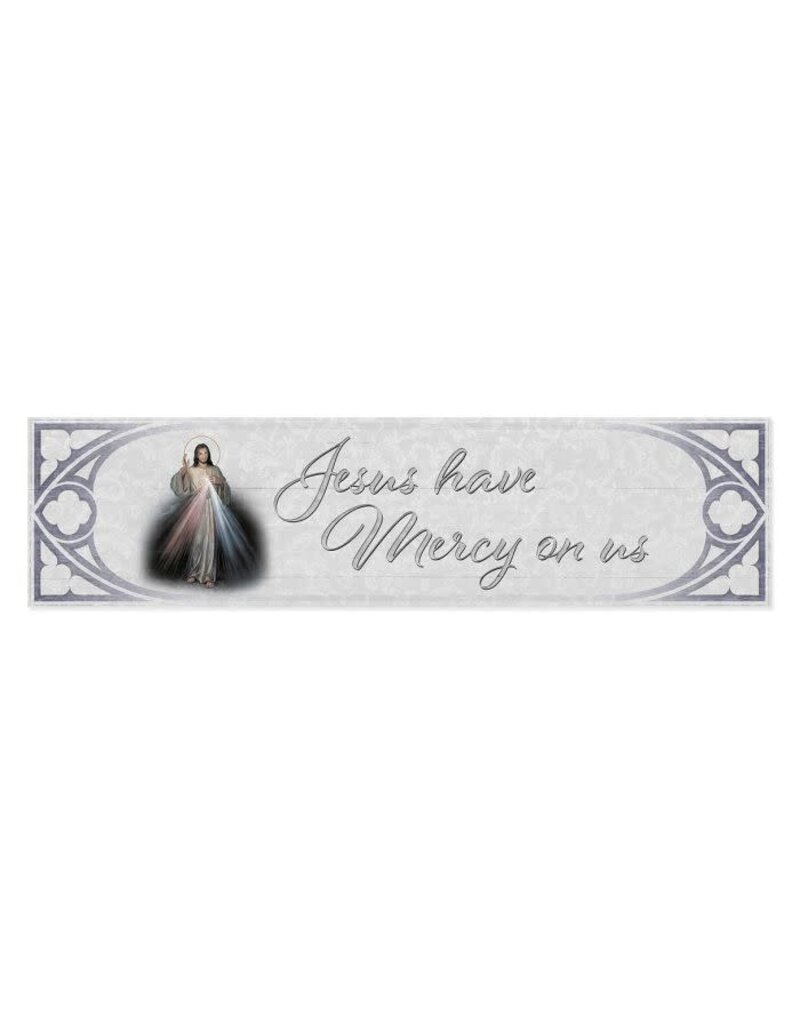 WJ Hirten 11 1/2" x 3" Divine Mercy Wooden Door Blessing Plaque