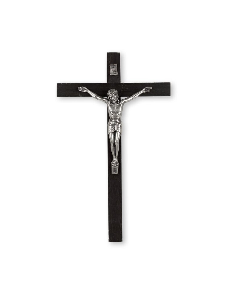 WJ Hirten 10"Palisader Wood Crucifix with a Metal Corpus