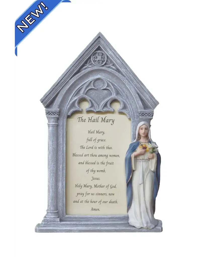 Goldscheider of Vienna Immaculate Heart of Mary prayer photo frame in fully hand-painted color.