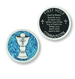 Abbey & CA Gift Blue Epoxy First Communion Chalice Token