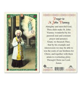 WJ Hirten Prayer to Saint John Vianney Laminated Holy Card