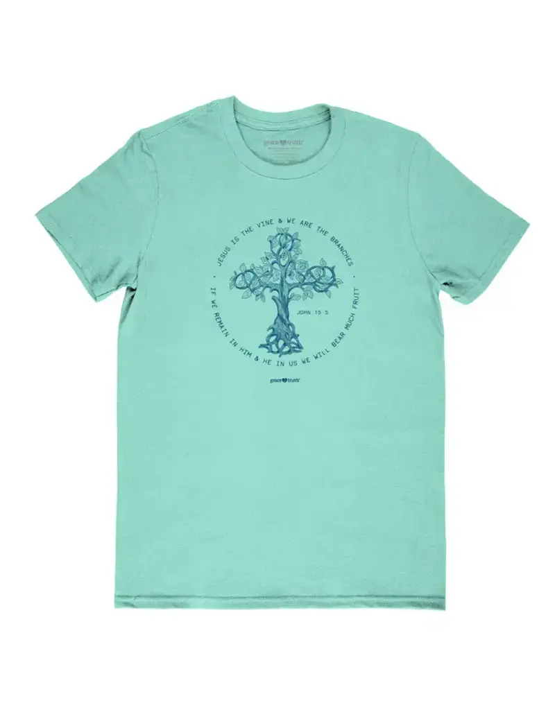 Kerusso Grace & Truth Womens T-Shirt Thorn Cross | Medium/Celadon