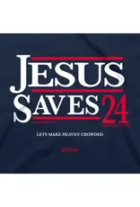 Kerusso Kerusso Christian T-Shirt Jesus Saves '24 | Large/Navy