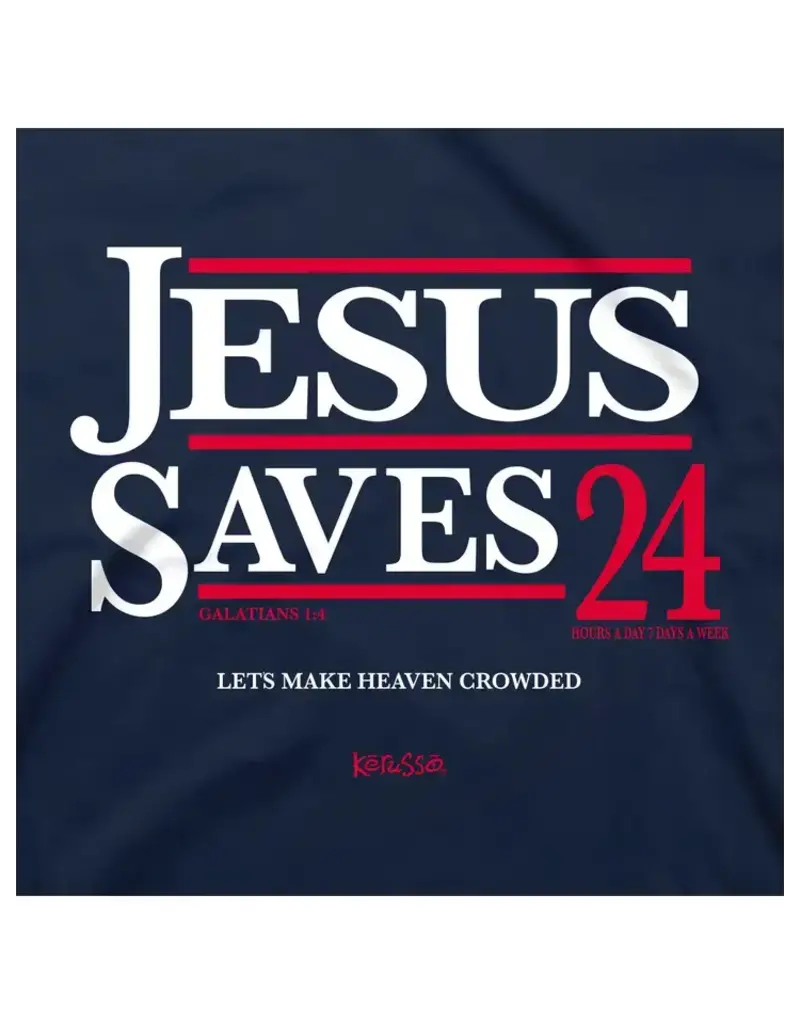 Kerusso Kerusso Christian T-Shirt Jesus Saves '24 | Large/Navy