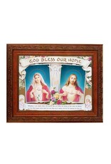 WJ Hirten 10" x 12"  Sacred Heart God Bless Our Home Frame