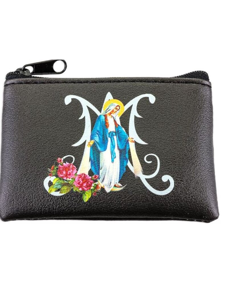 WJ Hirten Black Grained Leatherette with Our Lady of Grace