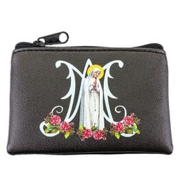 WJ Hirten Black Grained Leatherette with Our Lady of Fatima