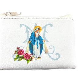 WJ Hirten White Grained Leatherette with Our Lady of Grace