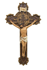 Goldscheider of Vienna 11" St. Benedict Crucifix Full Color