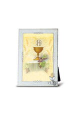 WJ Hirten 6" x 4" Silver Plated Pearlized First Communion Frame