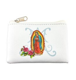 WJ Hirten White Grained Leatherette with Our Lady of Guadalupe
