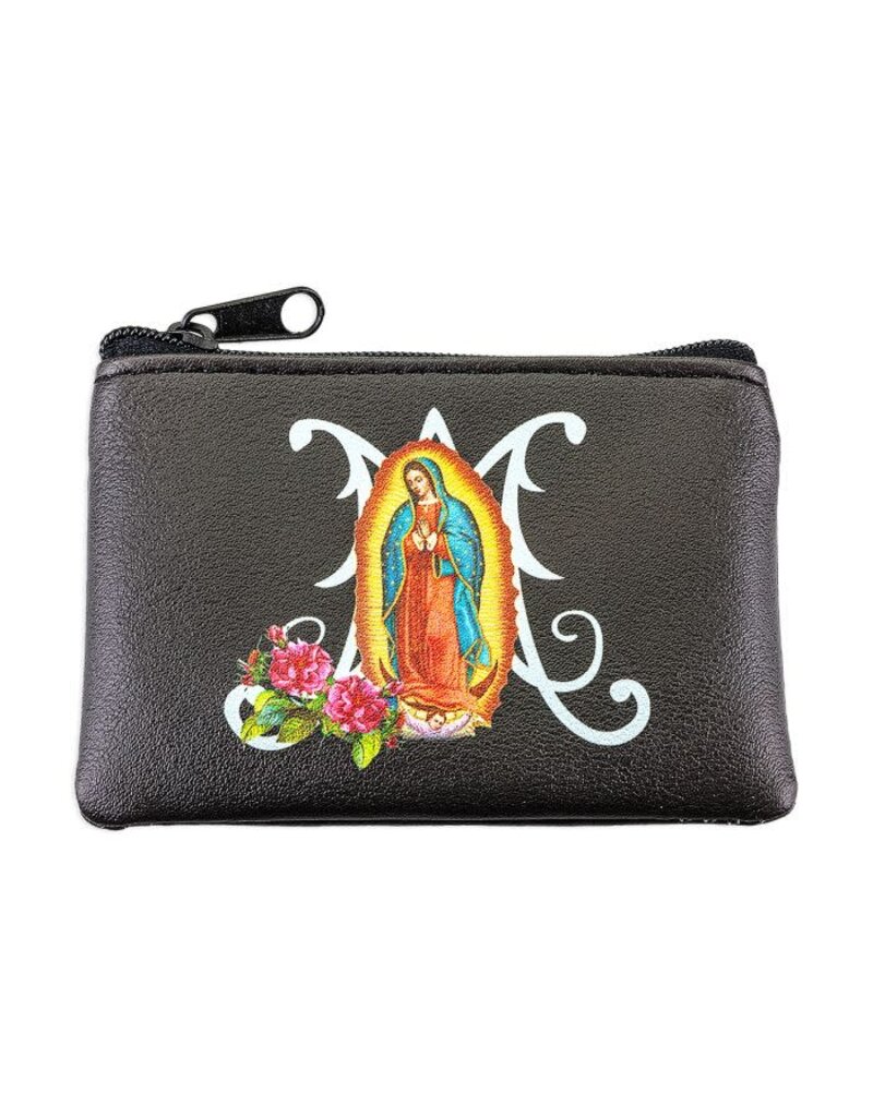 WJ Hirten Black Grained Leatherette with Our Lady of Guadalupe