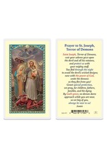WJ Hirten Laminated Holy Card St. Joseph Terror of Demons