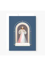 Divine Mercy Chaplet Card- Navy Blue