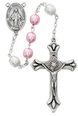 McVan 7MM Pink Pearl Capped Rosary