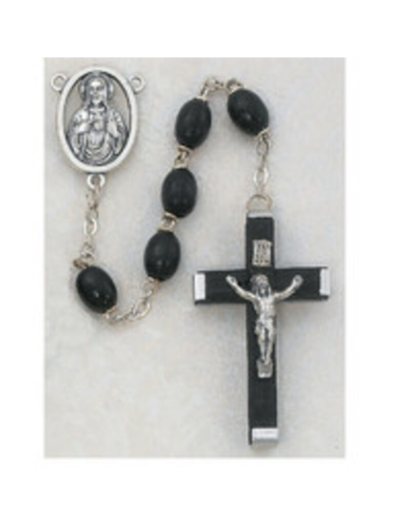 McVan Black Wood Rosary with Wood Crucifix