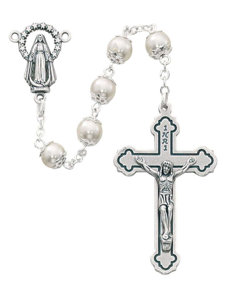 McVan 7mm Pearl Capped Rosary