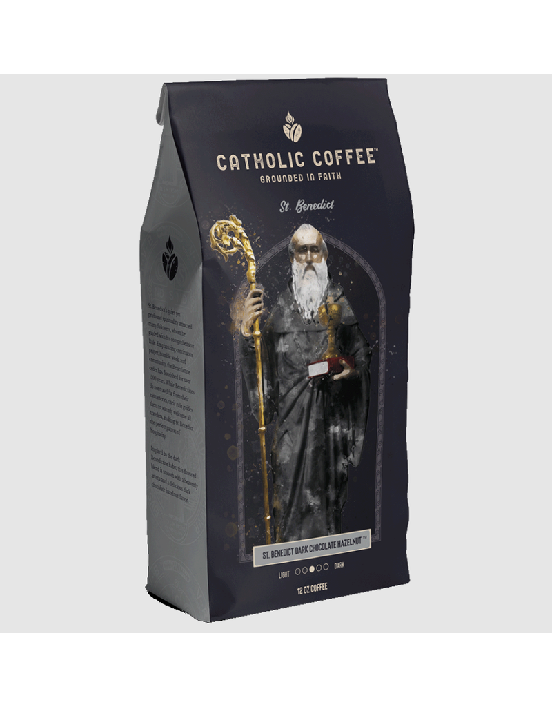 Catholic Coffee Catholic Coffee: Saint Benedict Dark Chocolate Hazelnut (Ground, 12oz)