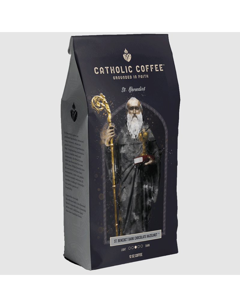 Catholic Coffee St. Benedict Dark Chocolate Hazelnut (Ground, 12oz) | Catholic Coffee