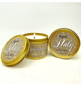 Abba Products Spikenard Candle with Scripture in Gold Tin