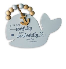 Abbey & CA Gift Wall Plaque-Whale/You Are Fearfully And Wonderfully Made