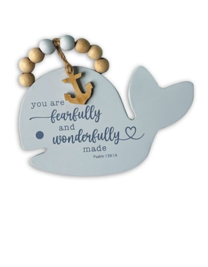 Abbey & CA Gift Wall Plaque-Whale/You Are Fearfully And Wonderfully Made
