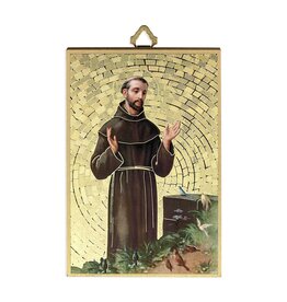 WJ Hirten Saint Francis of Assisi Mosaic Plaque