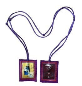 Fiat Imports Small Purple Scapular for Benediction and Protection with Cross