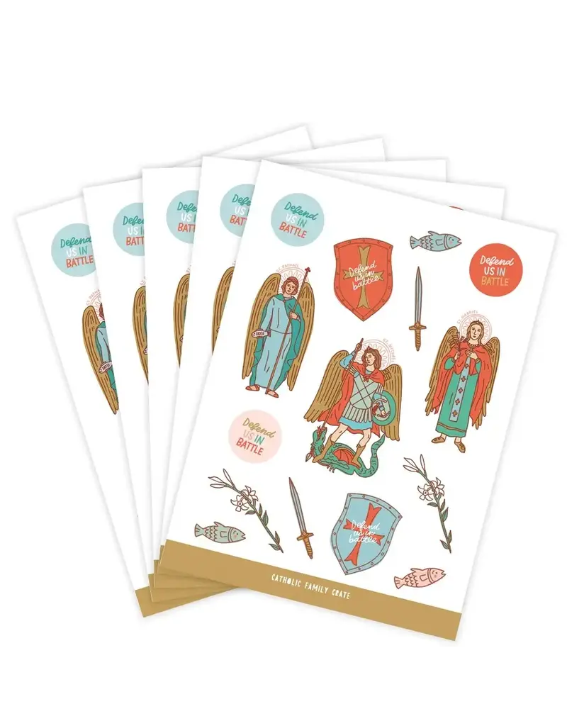 Catholic Family Crate Archangels Sticker Sheet Pack