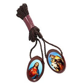 Wood Small Oval Scapular