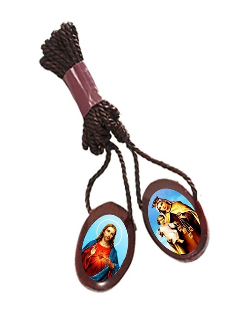 Catholica Shop Wood Small Oval Scapular