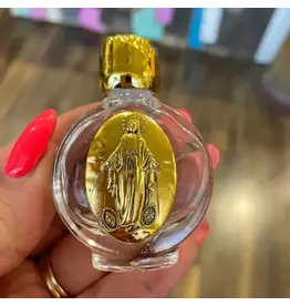 Our Lady of Grace Glass Holy Water Bottle