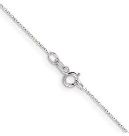 10k White Gold .6mm D/C Round Open Link Cable Chain 18"