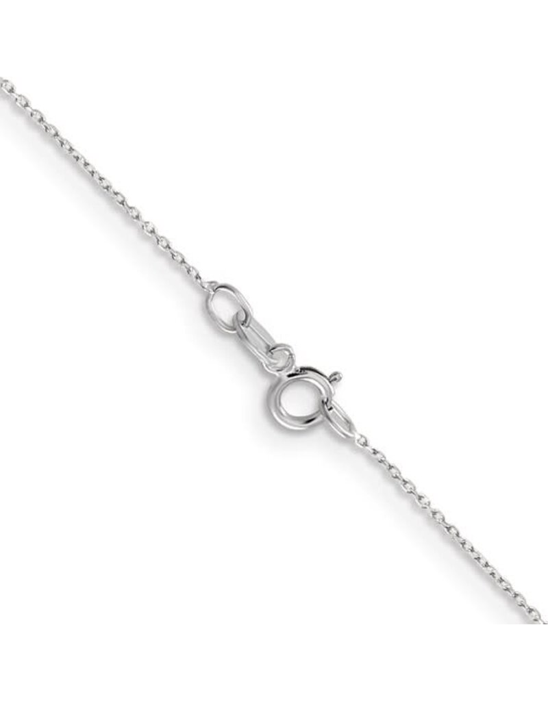 10k White Gold .6mm D/C Round Open Link Cable Chain 18"