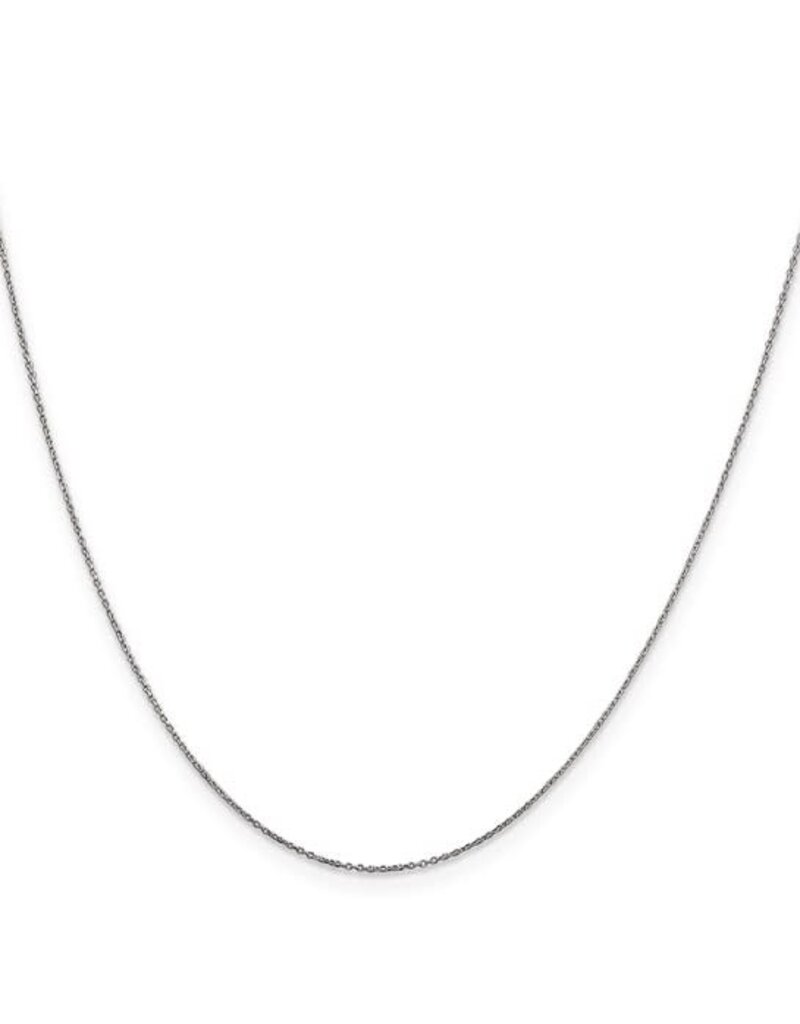 10k White Gold .6mm D/C Round Open Link Cable Chain 18"