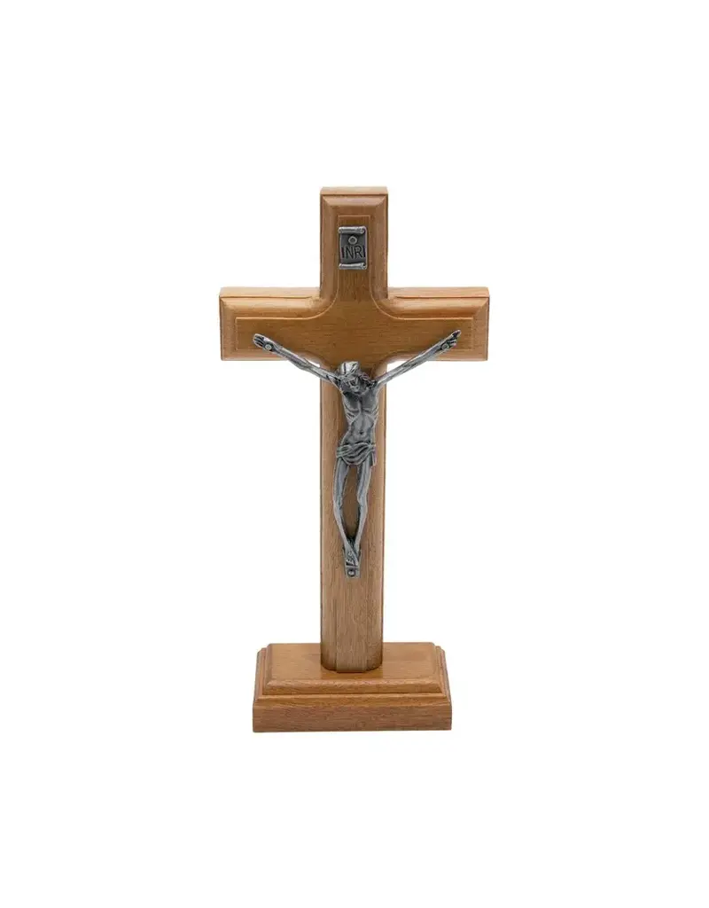 Oremus Mercy Wooden Cross with Stand