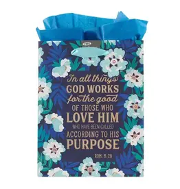 Christian Art Gifts God Works For Good Medium Gift Bag - Romans 8:28