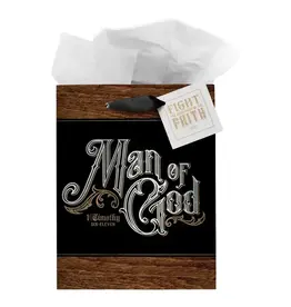 Christian Art Gifts Man of God Medium Gift Bag - 1 Timothy 6:11