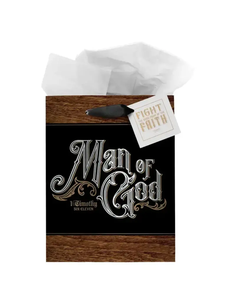 Christian Art Gifts Man of God Medium Gift Bag - 1 Timothy 6:11