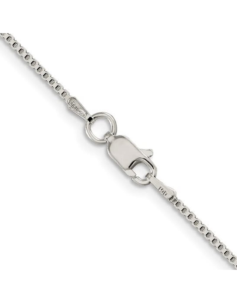 22" Sterling Silver 1.25mm Box Chain with 4in ext.