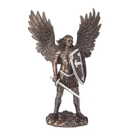 Goldscheider of Vienna 13.5" St. Michael in Cold Cast Bronze & Pewter Style