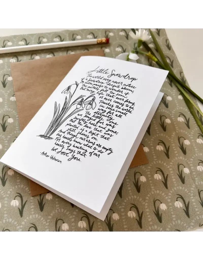 The Little Rose Shop Snowdrop Miscarriage Card