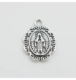 Lumen Mundi Miraculous Medal with Border 3/4", oxidized