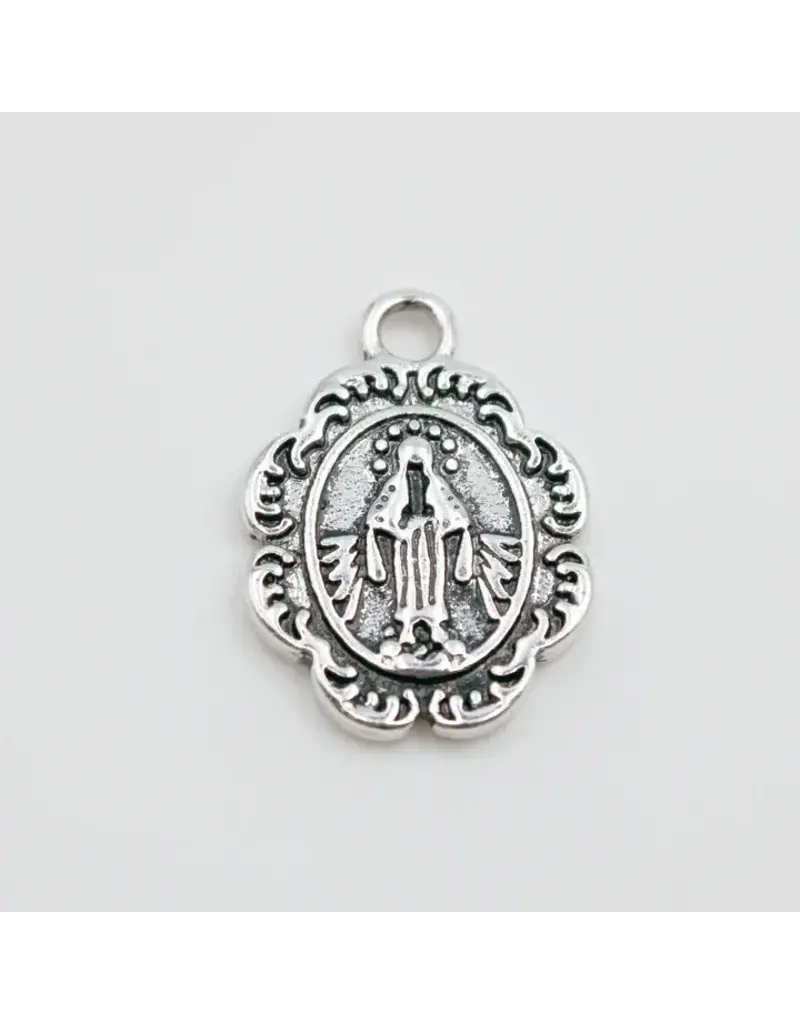 Lumen Mundi Miraculous Medal with Border 3/4", oxidized
