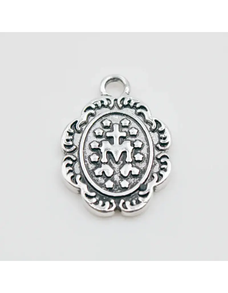 Lumen Mundi Miraculous Medal with Border 3/4", oxidized