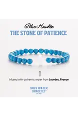 Holy Water Bracelet Holy Water Cross Bracelet in Blue Howlite- Patience