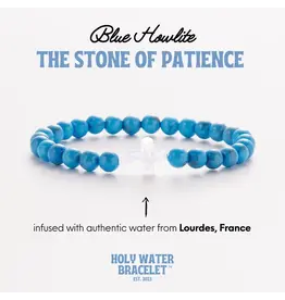 Holy Water Bracelet Holy Water Cross Bracelet in Blue Howlite- Patience